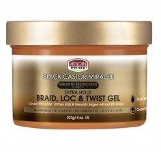 African Pride Black Castor Braid, Loc & Twist Gel 8oz